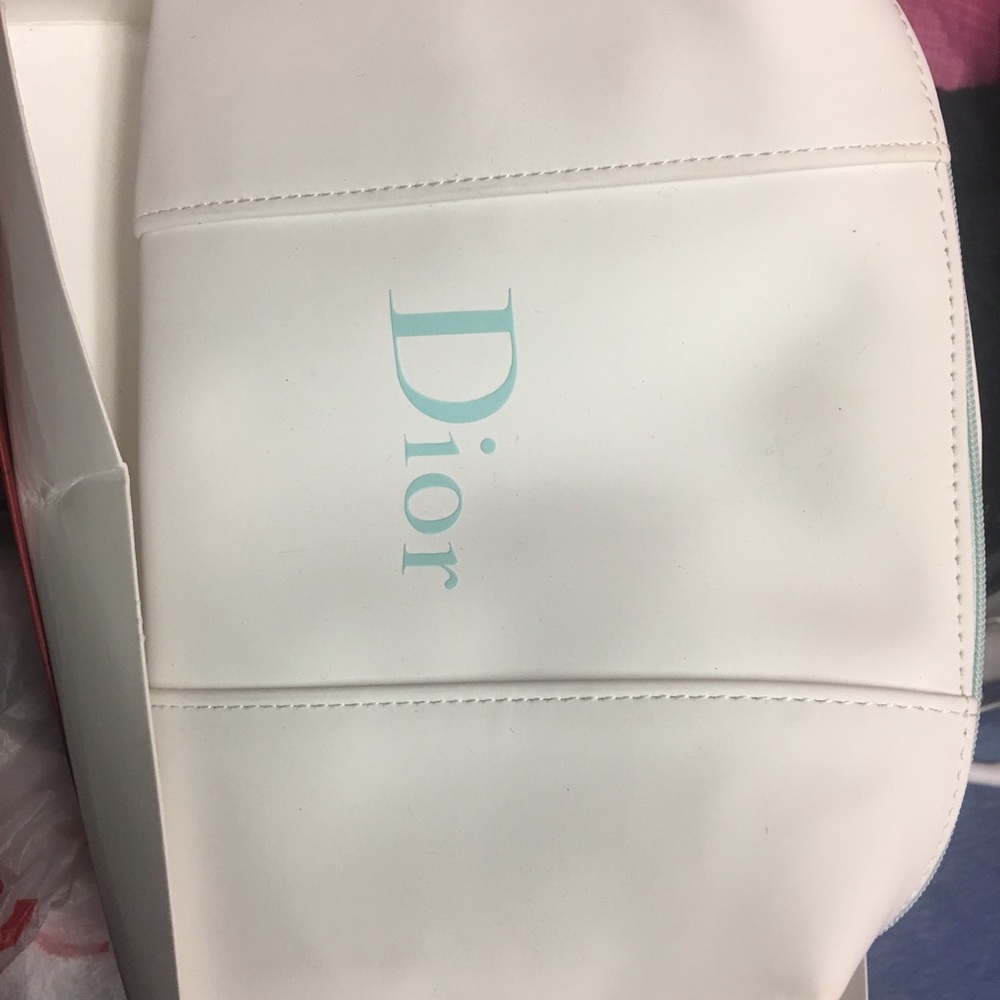 Color white Dior make up pouch